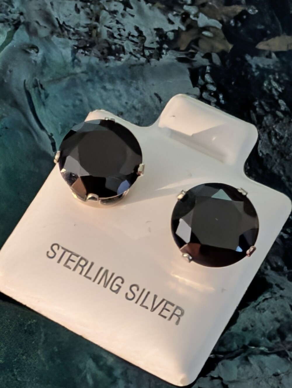 🆕 Geniune 8mm Black Tourmaline Earrings 925 Sterling Silver - Picture 10 of 14
